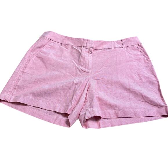 J. Crew Women’s Flat Front Shorts Size 14 City Fit 100% Cotton Pink MidRise Golf - Picture 1 of 9